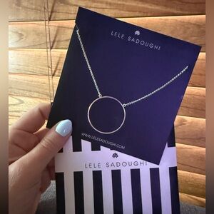 Lele Sadoughi Silver Open Circle Necklace